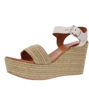 NIB Ron White Kali Jute Wrap Leather Wedge Sandal Size 41